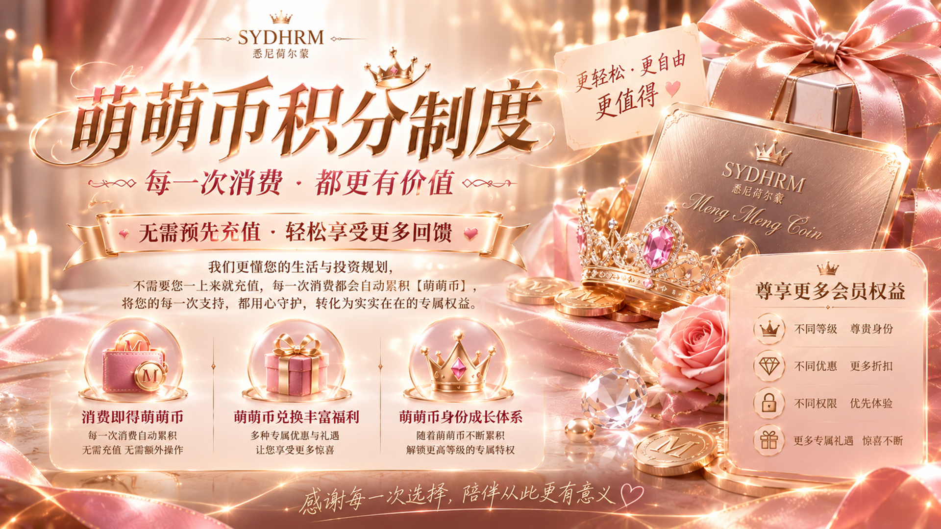 萌萌币积分制度 每一次消费·都更有价值